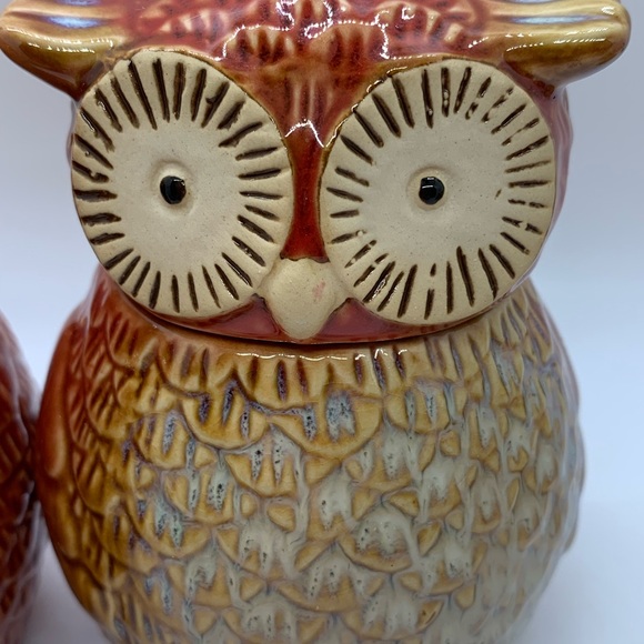 Meritage SWEET HOOT Salt and Pepper Set and Sugar Jars Set!  6 pieces!  OWLS! - Picture 8 of 13
